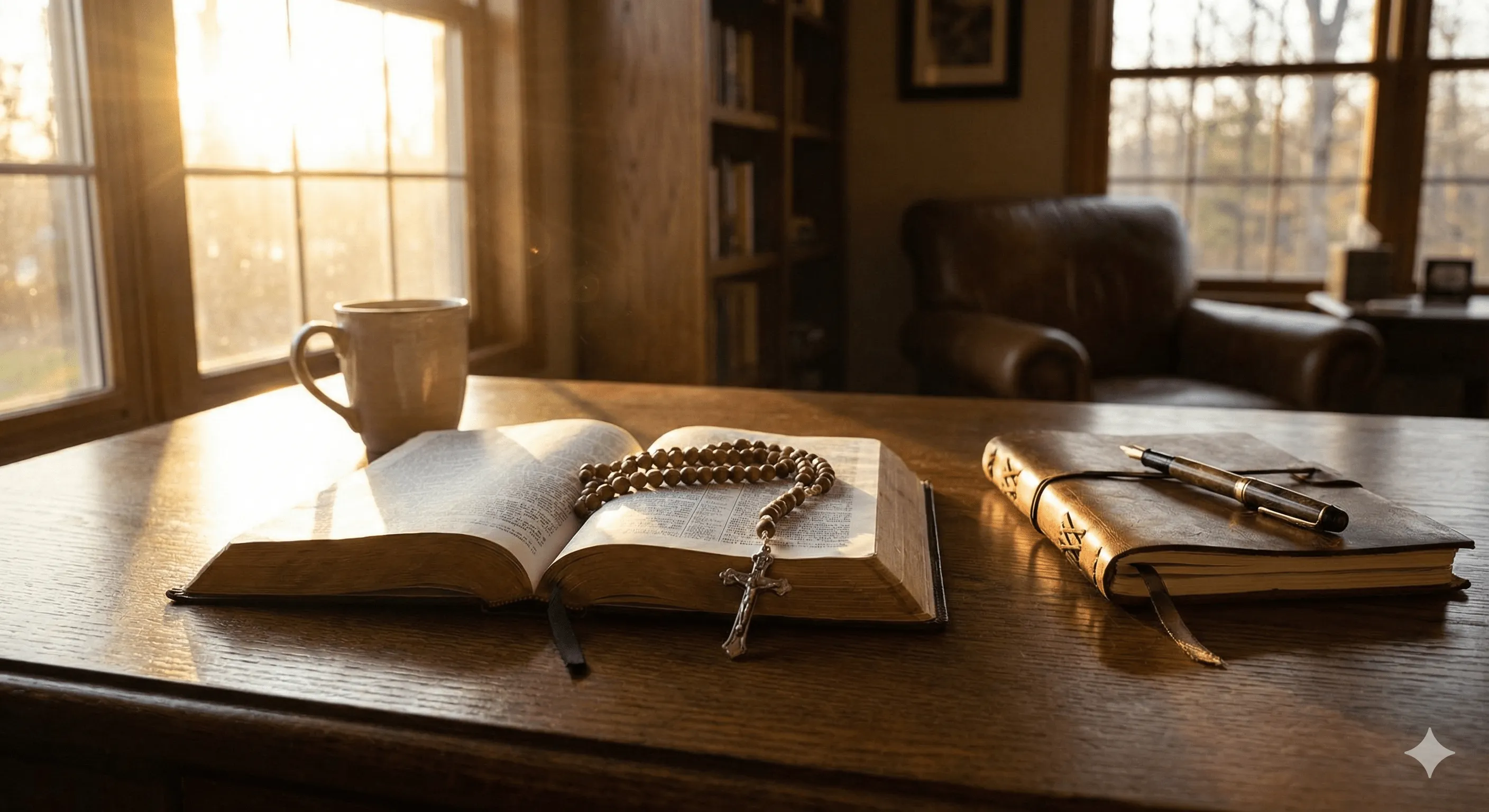 Bible and rosary representing vocational discernment and calling